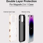 Beige Schleife iPhone Hülle – Coquette Stoßfest MagSafe Cover