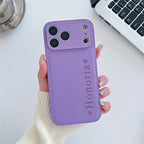 Custom Vertical Name Leather Phone Case – Personalized Engraved Initial & Text Case