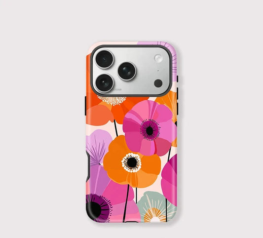Magnetic Phone Case For iPhone 17 16 15 14 13 12 11 Pro Max Plus Air Wireless Charge for Magsafe Flower Pattern Cover