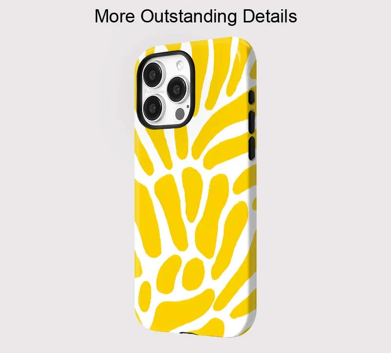 Gelbe abstrakte iPhone-Hülle – Ästhetisches stoßfestes Cover
