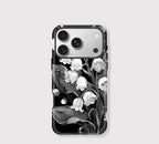 Schwarze iPhone-Hülle mit Blumenmuster – Elegante stoßfeste Abdeckung