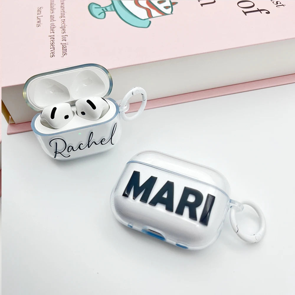 Custom AirPods Case with Name  Personalized Clear AirPods Cover