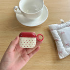 Cute Red Polka Dot Heart AirPods Case – Aesthetic Protective Cover