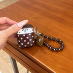 Heart Charm AirPods Case – Aesthetic Protective Cover with Beaded Strap