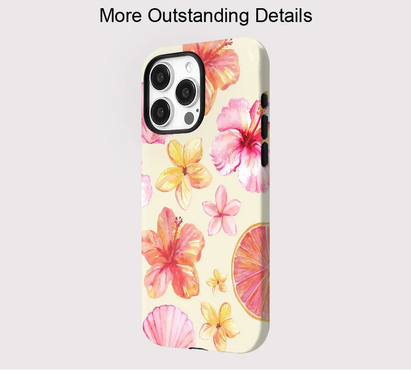 iPhone-Hülle mit tropischen Blumen – stoßfester Schutz mit zwei Schichten