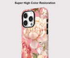 Pinke Pfingstrosen-Blumen-iPhone-Hülle – Stoßfeste ästhetische Abdeckung