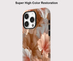 Neutrale Hibiskus-Blumen-iPhone-Hülle – Stoßfeste Abdeckung