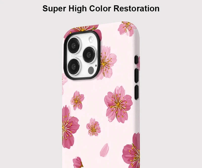 Kirschblüten iPhone Hülle  Rosa Blumen Stoßfeste Abdeckung