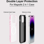 Pink Heart iPhone Hülle – Stoßfeste Dual-Layer MagSafe kompatible Abdeckung