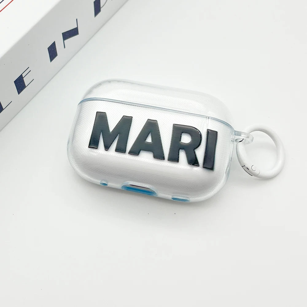 Custom AirPods Case with Name  Personalized Clear AirPods Cover