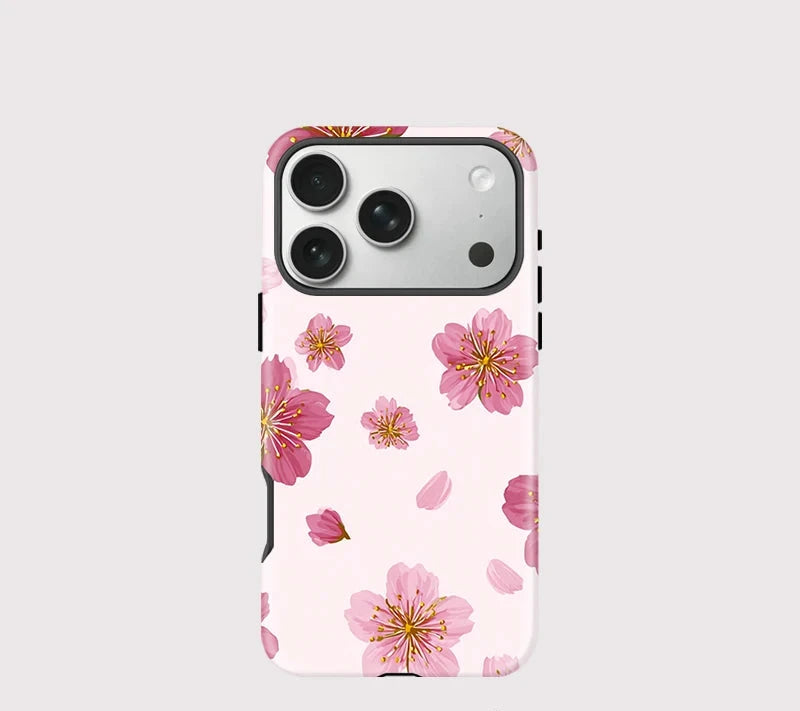 Kirschblüten iPhone Hülle  Rosa Blumen Stoßfeste Abdeckung