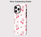 Cherry Bow iPhone Hülle – Coquette Stoßfeste MagSafe Hülle