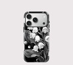 Schwarze iPhone-Hülle mit Blumenmuster – Elegante stoßfeste Abdeckung