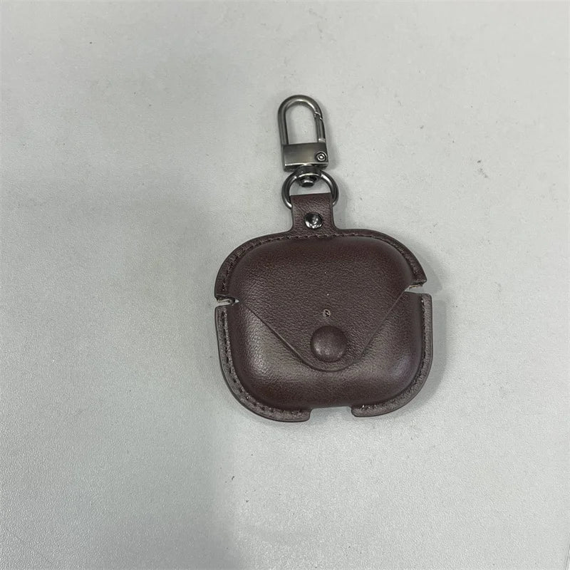 Custom Initials Leather AirPods Case with Clip – Personalized Name Case