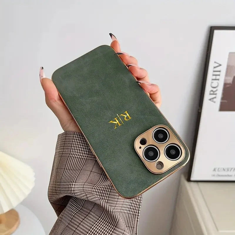 Handyhülle aus Leder mit Initialen – Personalisierte Namenshülle