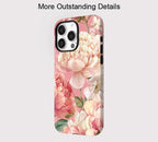 Pinke Pfingstrosen-Blumen-iPhone-Hülle – Stoßfeste ästhetische Abdeckung