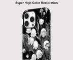 Schwarze iPhone-Hülle mit Blumenmuster – Elegante stoßfeste Abdeckung