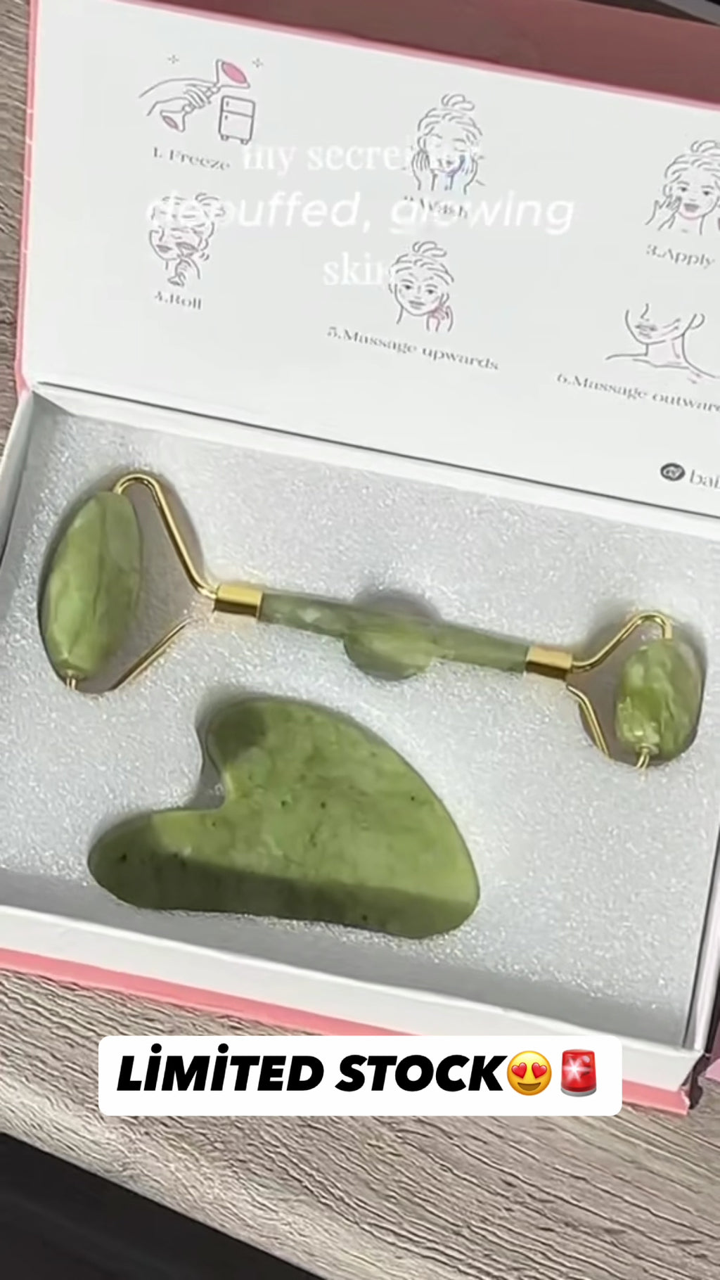 Face Roller & Gua Sha Set for Face & Neck Massage