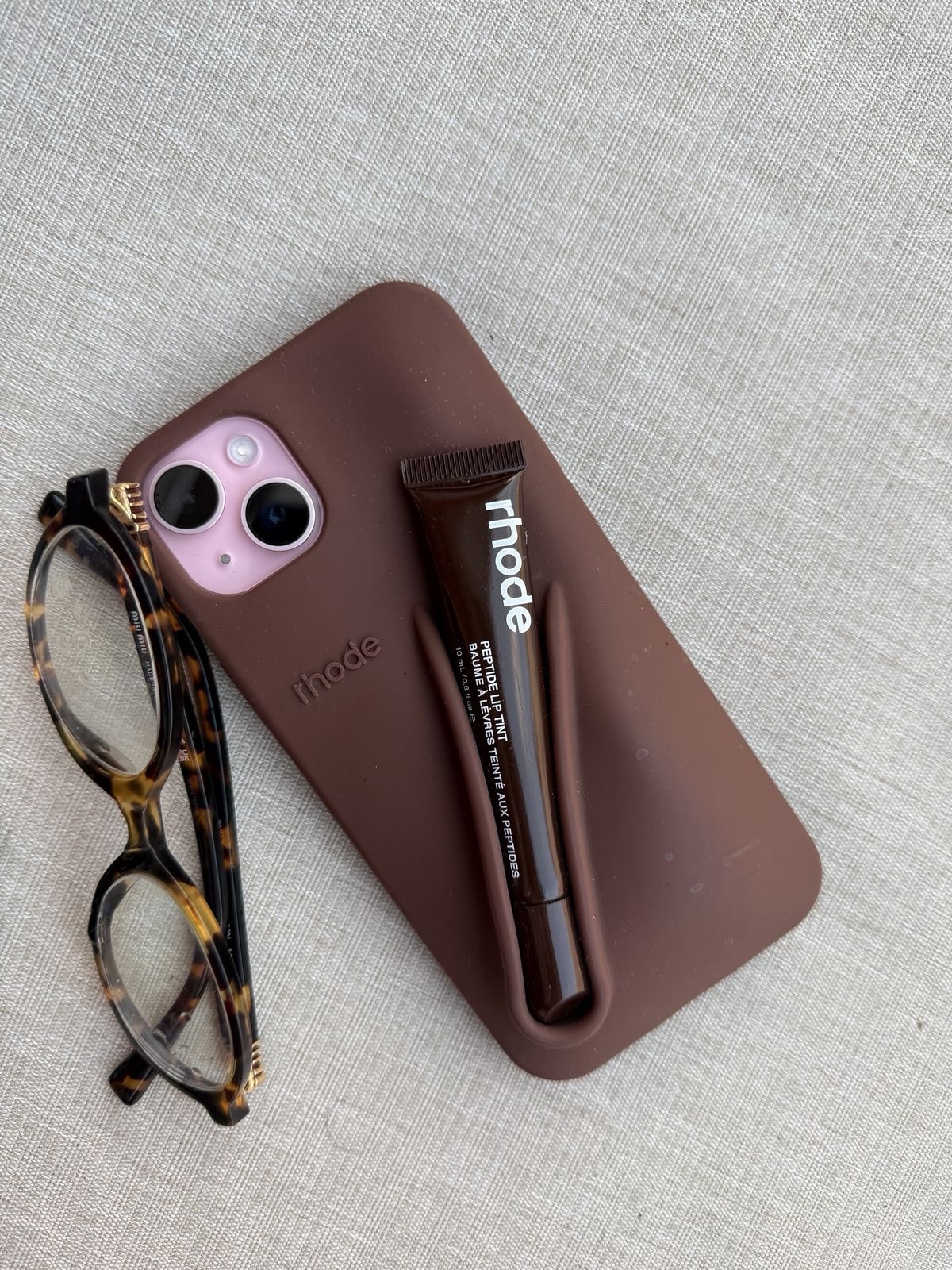 Rhode Phone Case Espresso | Lip Gloss Holder Case
