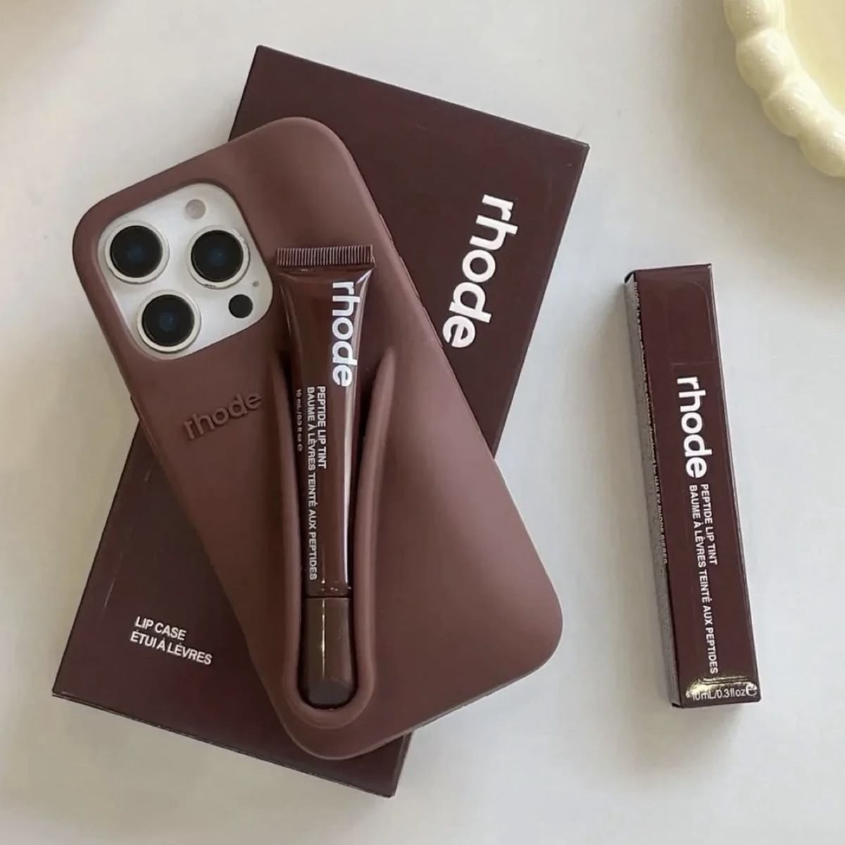 Rhode Phone Case Espresso | Lip Gloss Holder Case